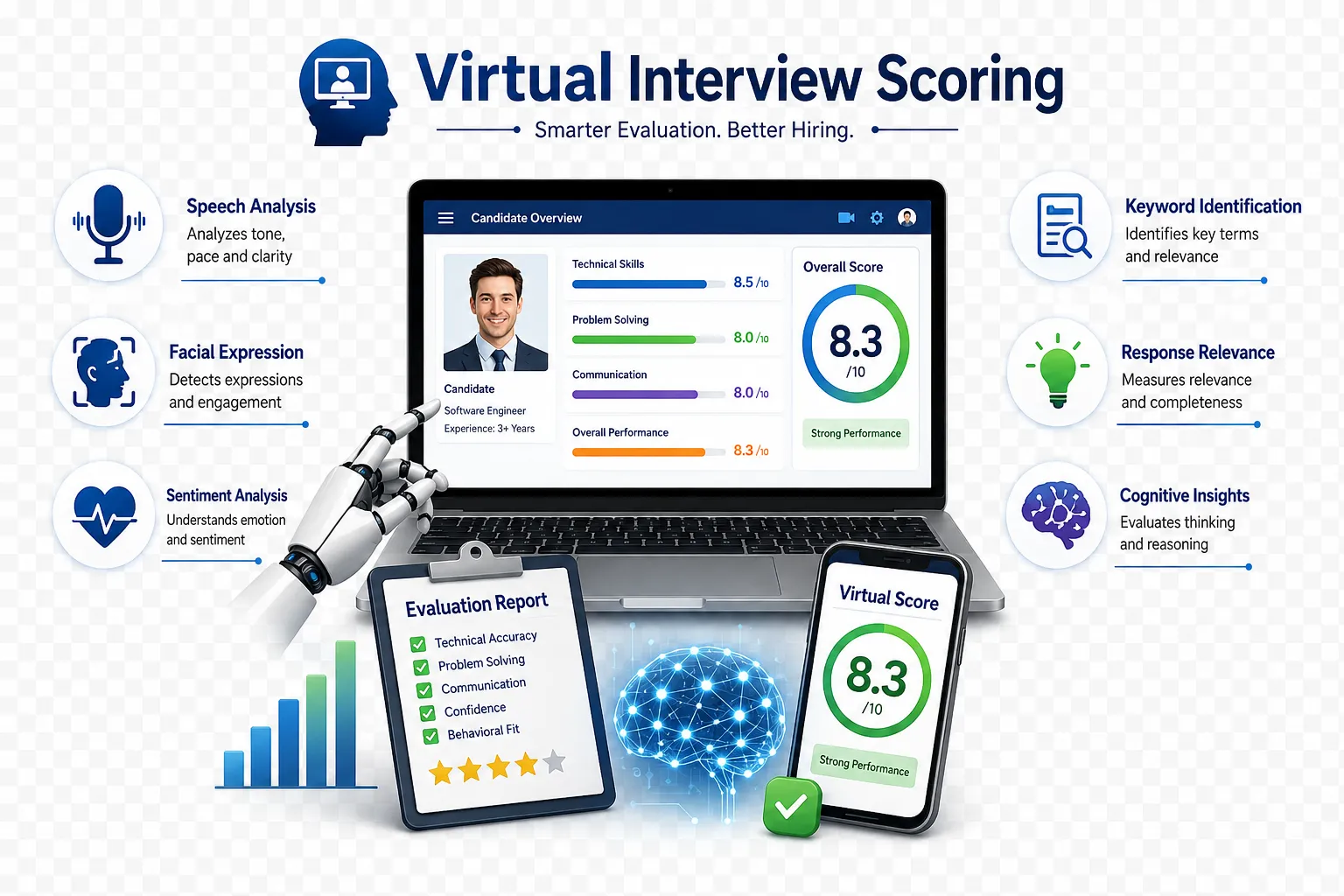 Virtual interview scoring and explainable candidate evaluation
