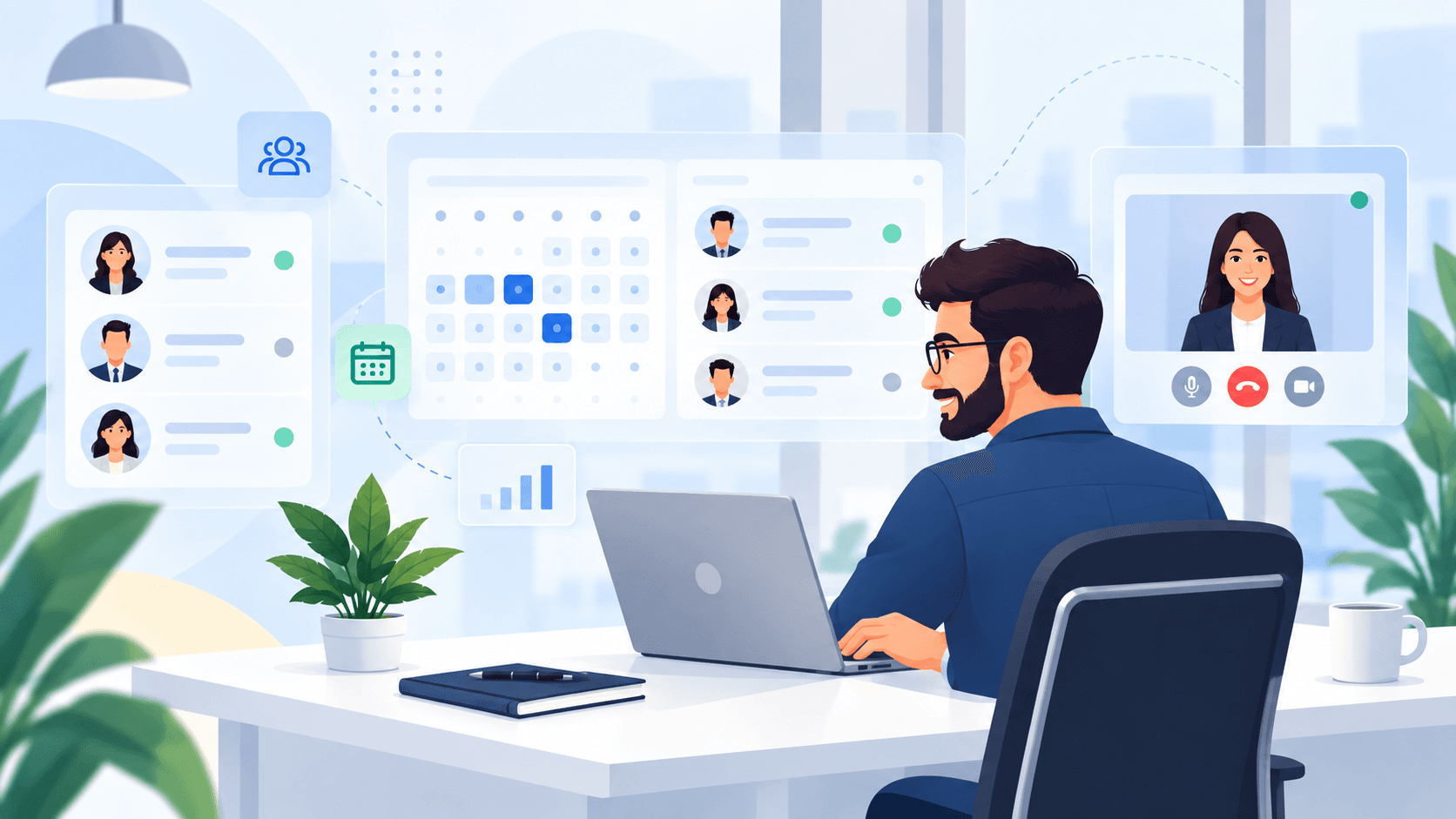 Interviewer managing availability and scheduling interviews