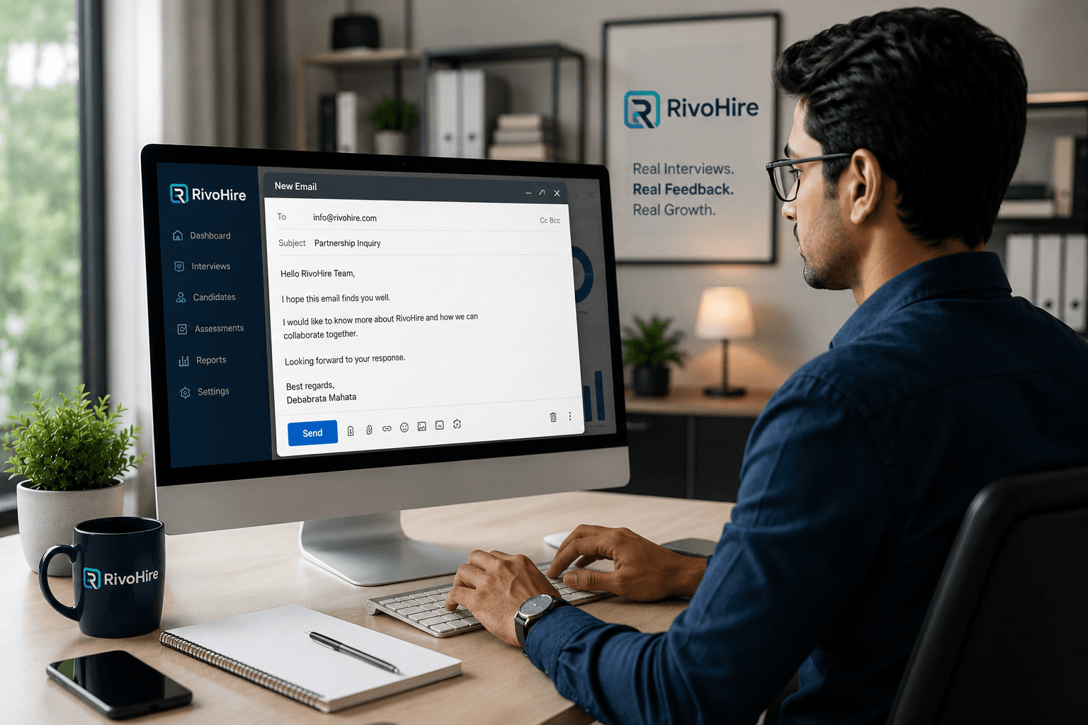 A recruiter contacting the RivoHire team