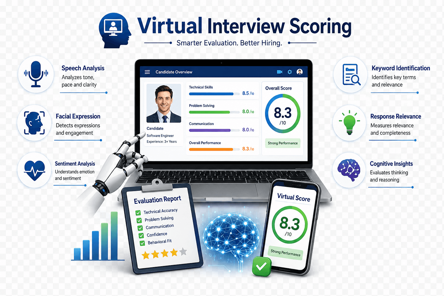 Virtual interview scoring and explainable candidate evaluation